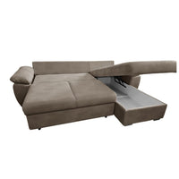 Divano Letto con penisola reversibile e contenitore Alberta colore cappuccino 260x182x89H