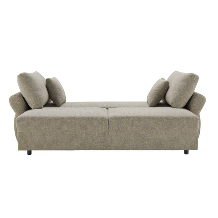 Divano Letto con topper Loki colore tortora 245x105x92H