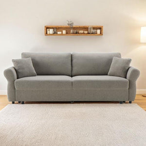 Divano Letto con topper Loki colore tortora 245x105x92H