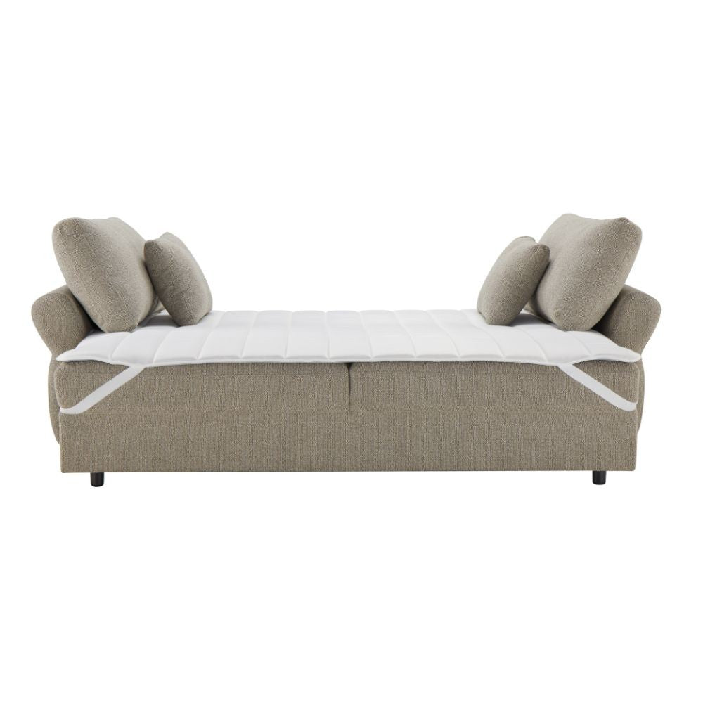 Divano Letto con topper Loki colore tortora 245x105x92H