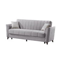 Divano letto Duca 3 posti grigio con contenitore e funzione letto 223x86x89H