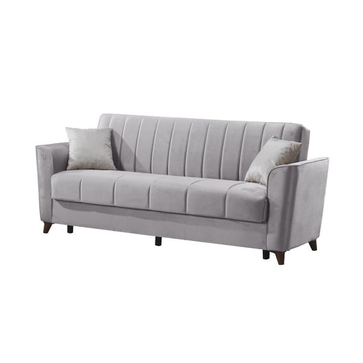 Divano letto Duca 3 posti grigio con contenitore e funzione letto 223x86x89H