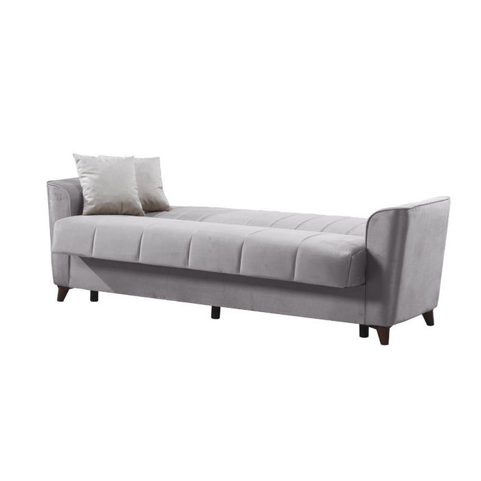 Divano letto Duca 3 posti grigio con contenitore e funzione letto 223x86x89H
