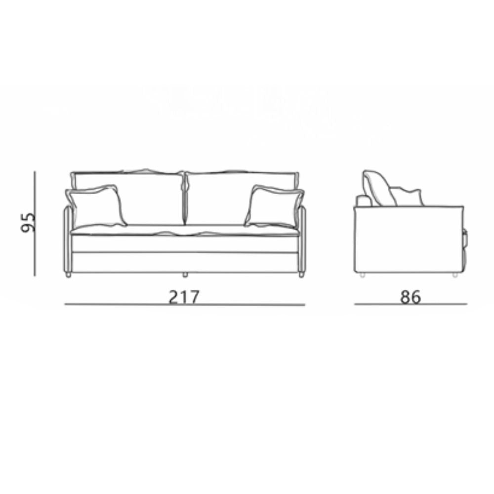 Divano Letto Ghide colore panna 217x86x95H:Comfort e Funzionalità