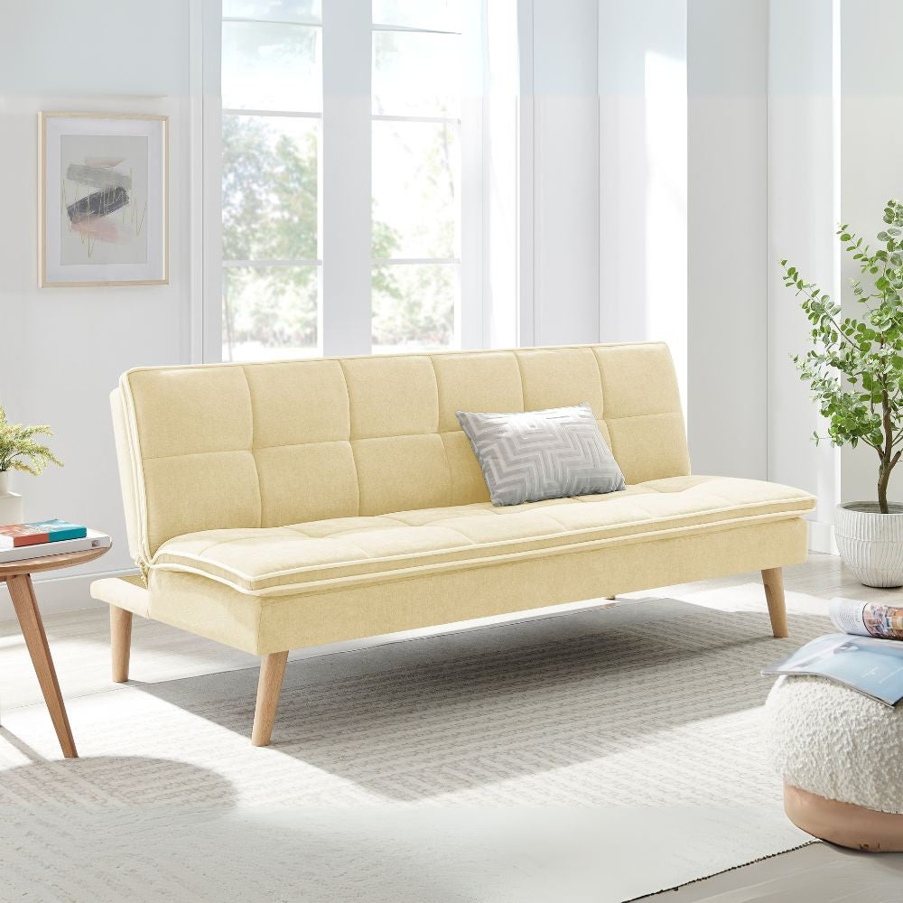 Divano letto Lunaria 3 posti colore crema design moderno 182x88x80H