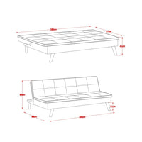 Divano letto Lunaria 3 posti colore grigio design moderno 182x88x80H