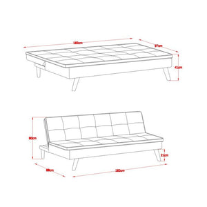 Divano letto Lunaria 3 posti colore senape design moderno 182x88x80HE