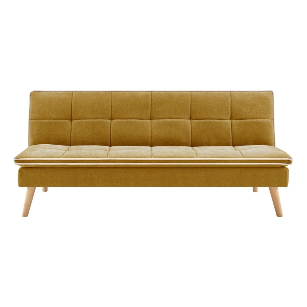 Divano letto Lunaria 3 posti colore senape design moderno 182x88x80HE