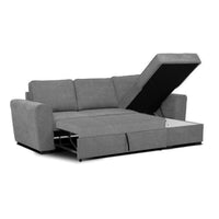Divano letto penisola Reversibile Aston con contenitore in tessuto grigio 251.5x159.5x86H