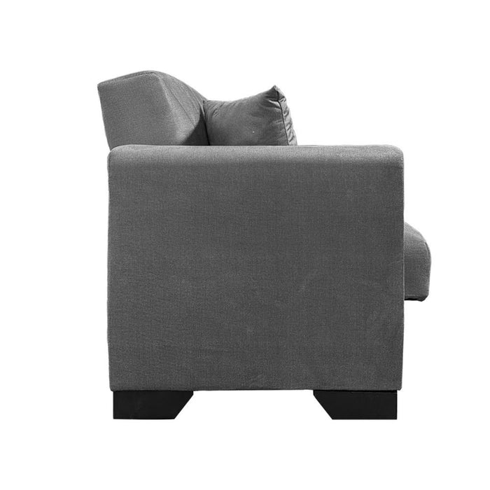 Divano letto Rianna 2 posti con contenitore in tessuto grigio 146x82x85H