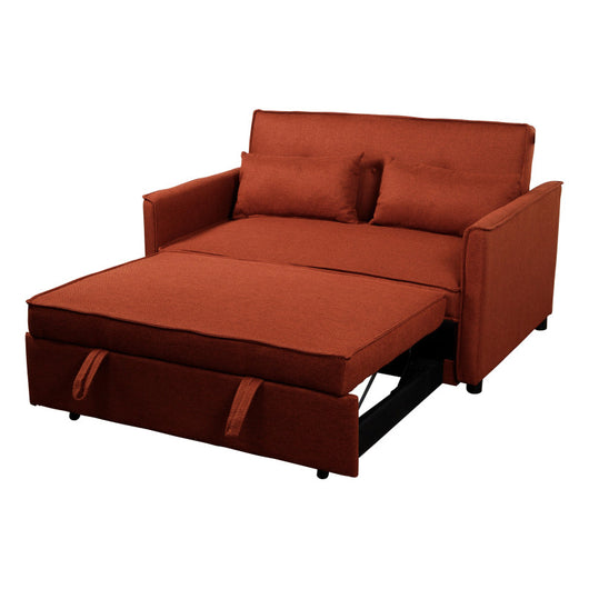 Divano Letto Steven In Tessuto Rosso Dimensione 130x86x80cm