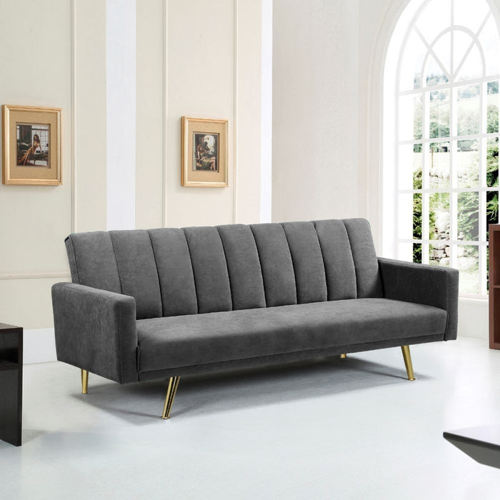 Divano letto tessuto grigio Issyk 198x86x81h