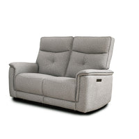 Divano recliner Elysio 2 posti elettrico in tessuto grigio 157 cm