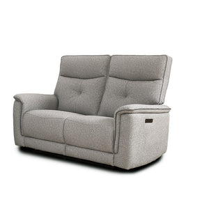Divano recliner Elysio 2 posti elettrico in tessuto grigio 157 cm