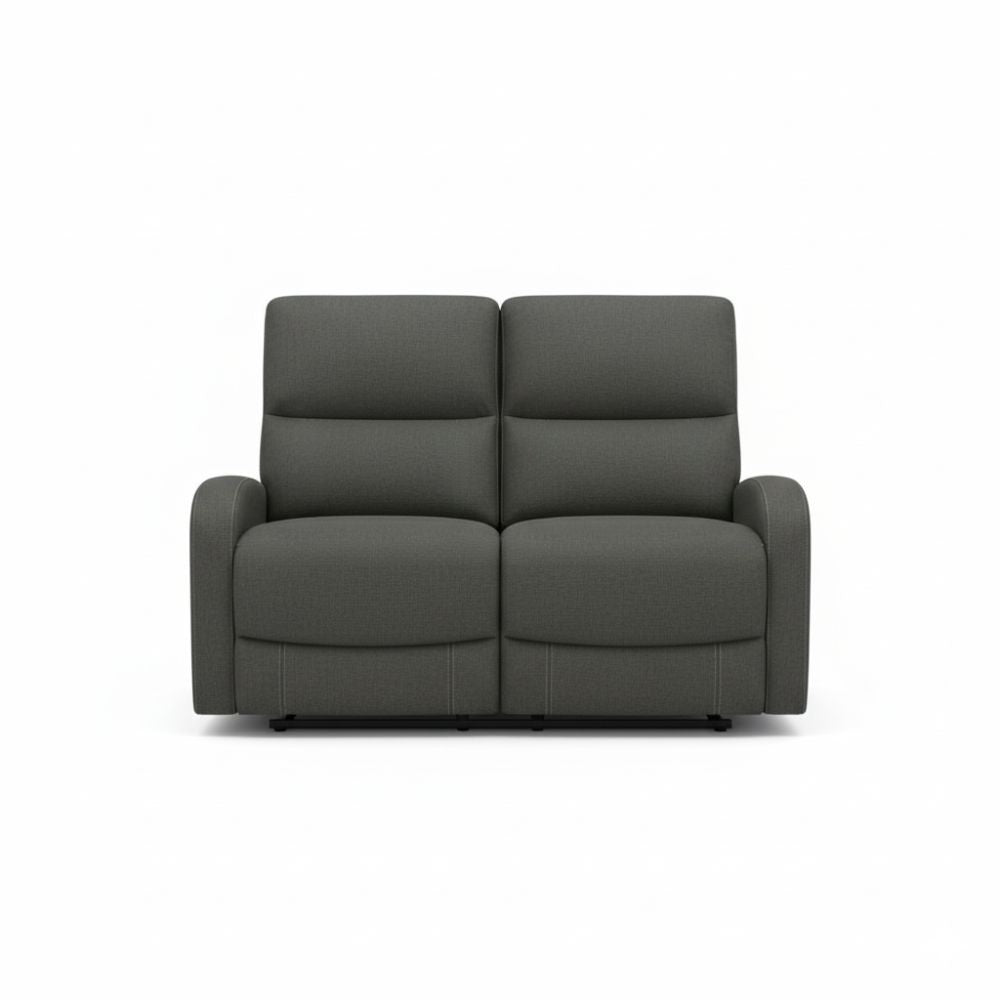 Divano relax 2 posti recliner Potter in tessuto grigio scuro