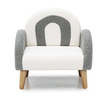 Divano bambini con tessuto morbido schiuma ad alta elasticit¨¤, Sedia imbottita con una capacit¨¤ di peso di 50kg Grigio-Divani per bimbi