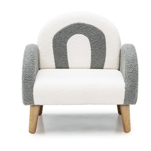 Divano bambini con tessuto morbido schiuma ad alta elasticit¨¤, Sedia imbottita con una capacit¨¤ di peso di 50kg Grigio-Divani per bimbi