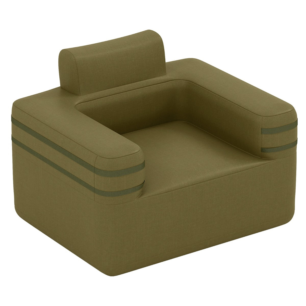 Poltrona da campeggio gonfiabile con pompa ad aria, Divano portatile per interno ed esterno per soggiorno Verde-Divani da terra