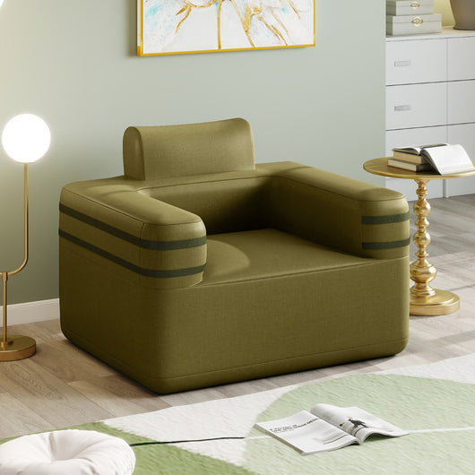 Poltrona da campeggio gonfiabile con pompa ad aria, Divano portatile per interno ed esterno per soggiorno Verde-Divani da terra
