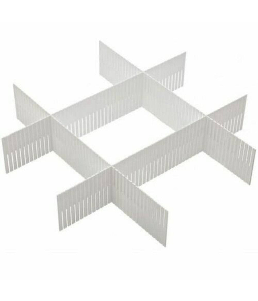 Divisorio Per Cassetti Set Divisore 3 Pezzi Separatore In Plastica Bianco         