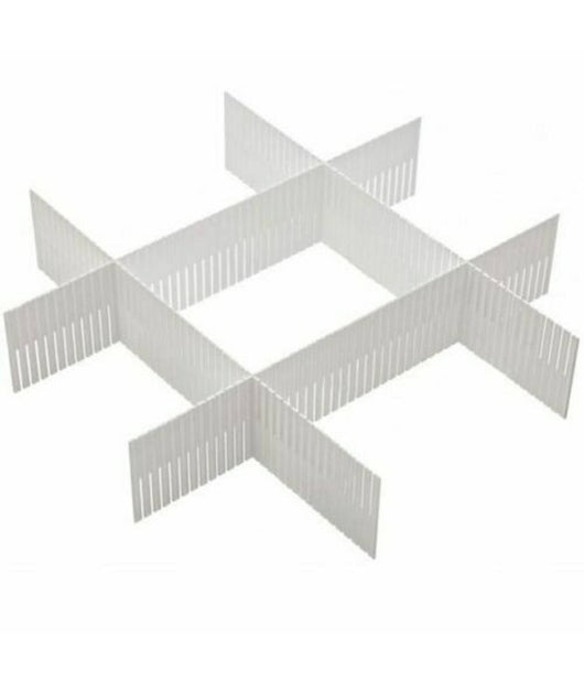 Divisorio Per Cassetti Set Divisore 3 Pezzi Separatore In Plastica Bianco         