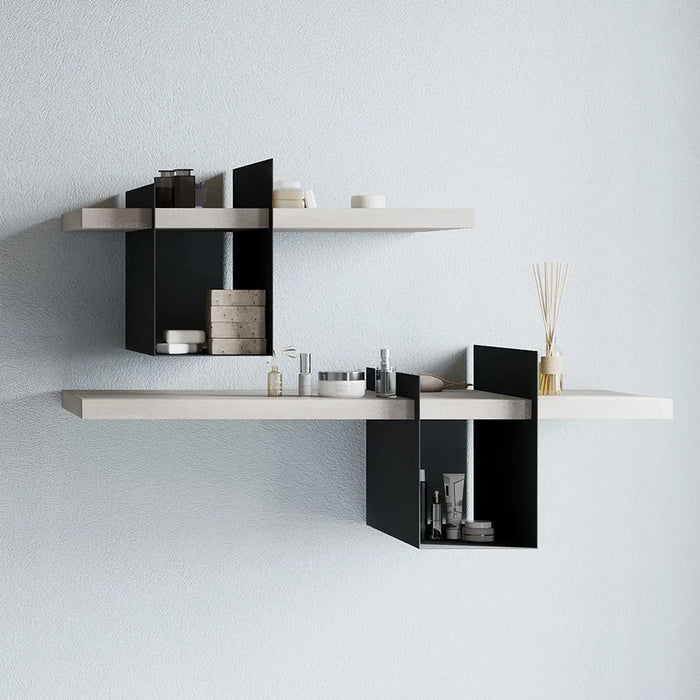 Divisorio portaoggetti 24 cm in metallo antracite per mensola serie Linea