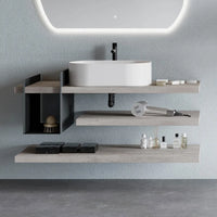 Divisorio portaoggetti 24 cm in metallo antracite per mensola serie Linea