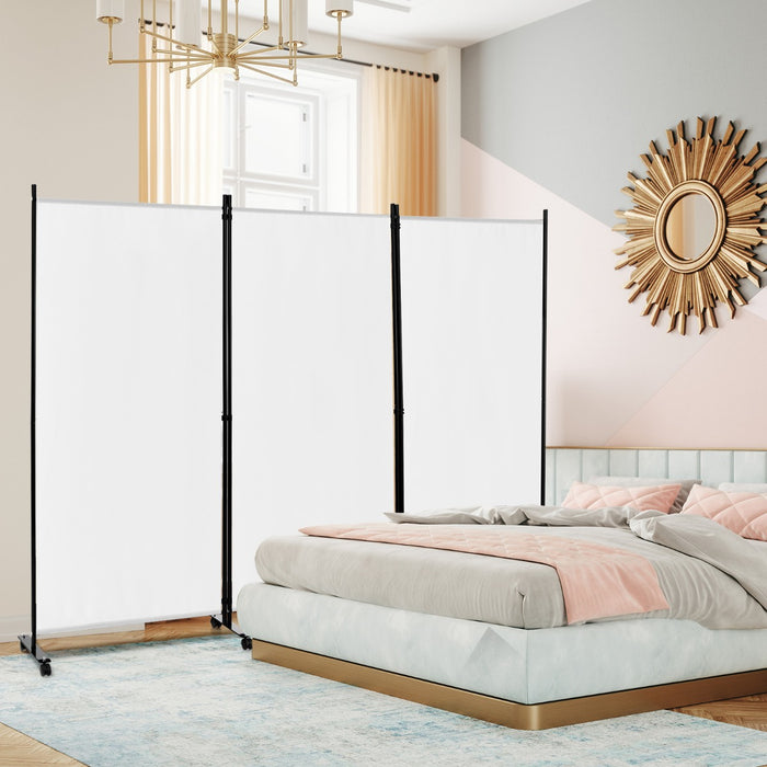 Divisorio a 3 pannelli-Paravento in tessuto portatile e pannello divisorio singolo, Schermi per la privacy e paravento da interno portatile