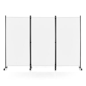 Divisorio a 3 pannelli-Paravento in tessuto portatile e pannello divisorio singolo, Schermi per la privacy e paravento da interno portatile