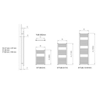 Termoarredo cromato bagno in acciaio calorifero termosifone scaldasalviette *** misure h680xl500xi450 14 tubi, pezzi 1
