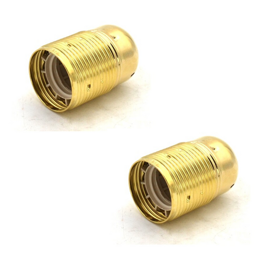 Portalampada camicia filettata attacco edison e27 ip20 blister 2 pezzi *** colore oro, materiale metallo, confezione 1