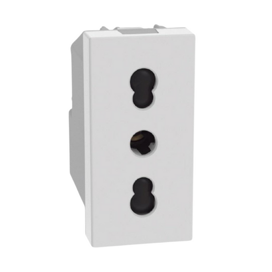 Bticino matixgo presa bipasso 2p+t 16a 250vac con interasse 19 e 26 mm *** colore bianco, confezione 1