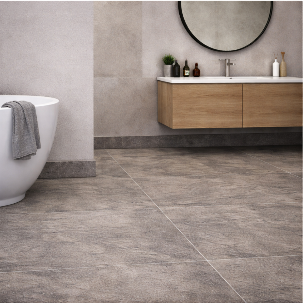 Battiscopa gres porcellanato 120x6 cm london grey s.agostino rettificato effetto pietra r11 opaco