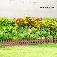 Staccionata in Legno di Pino da 12 Pezzi per Aiuole, Giardino e Orto, Altezza 34cm