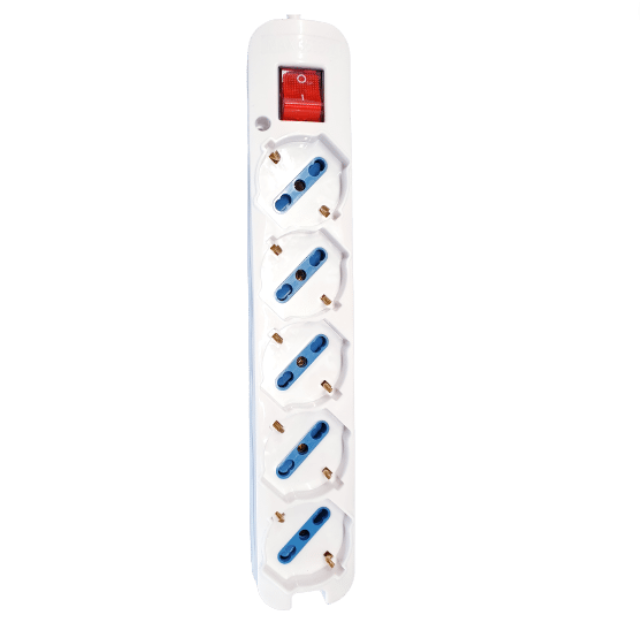 Multipresa elettrica ecova 5 ingressi universali 10/16a colore bianco