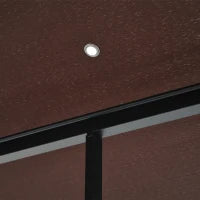 Gazebo da Giardino 3x3m con Zanzariera, Tetto a 2 Livelli e Struttura in Metallo Marrone