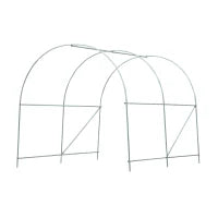 Serra da Giardino a Tunnel Per Piante in PE con Tubi in Ferro, Bianco, 250x200x200cm