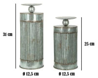Porta Candela Illinois Coppia Cm Ø 12.5X25-12.5X31