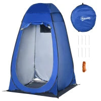 Tenda Doccia da Campeggio e Spiaggia con Porta a Cerniera e Borsa di Trasporto, 126x124x189 cm, Blu Scuro