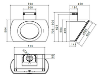 CAPPA NIMA cm 90 - vetro Bianco - 800 m3/h