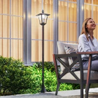 Set 2 Lampioni Solari per Giardino con 2 LED e Accensione Automatica, Nero
