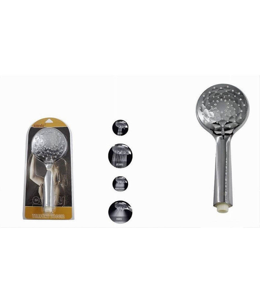 Doccetta A Telefono Doccia Soffione Bagno Tondo Inciso 12x27 Cm Multigetto 52278         