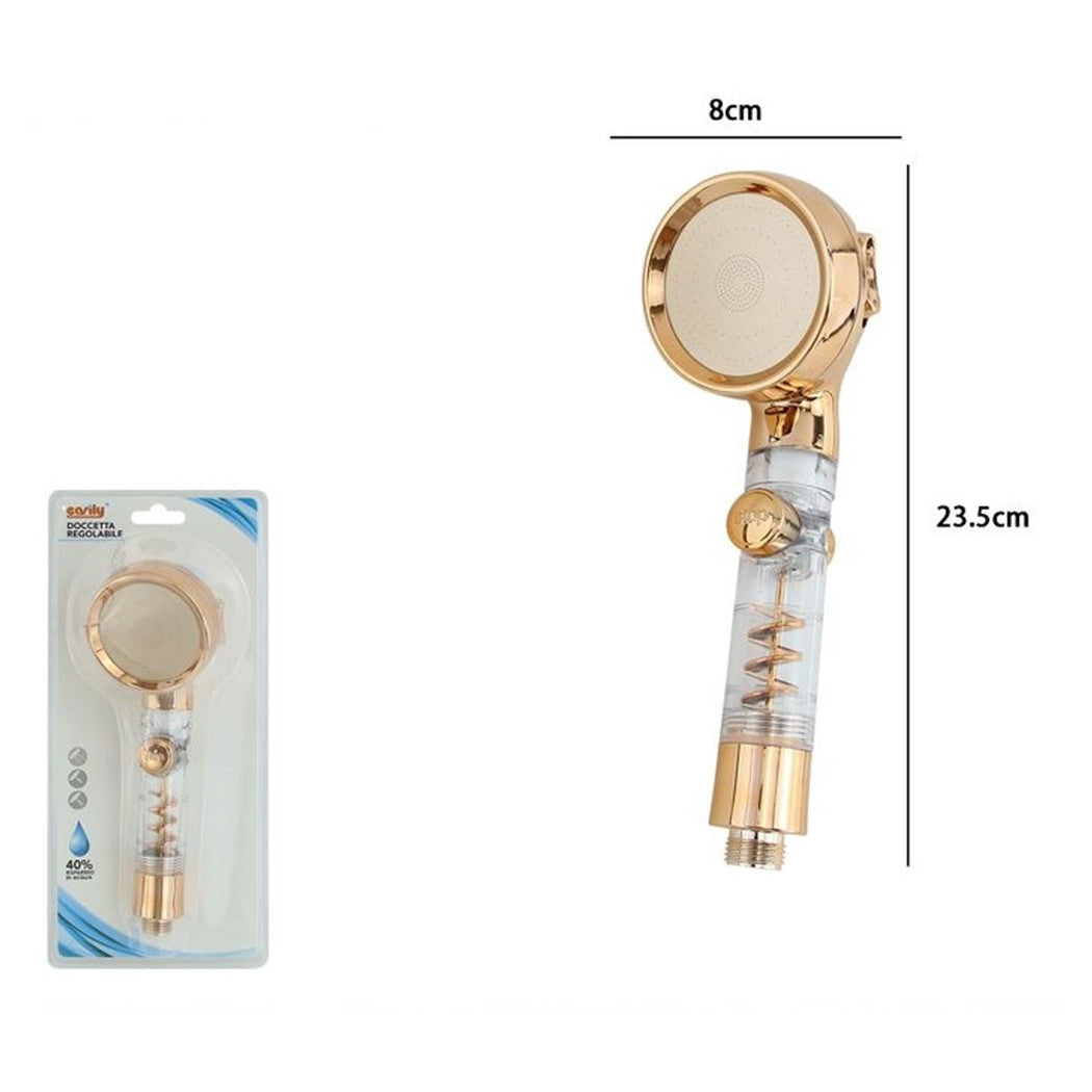 Trade Shop - Doccetta Con Pulsante Stop Multigetto Doccia Bagno Soffione Ventola A Spirale 87533         