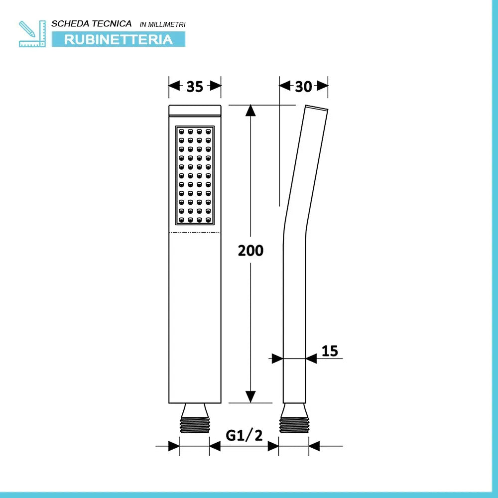 Doccetta curva nero opaco in ottone monogetto e anticalcare