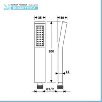 Doccetta curva nero opaco in ottone monogetto e anticalcare