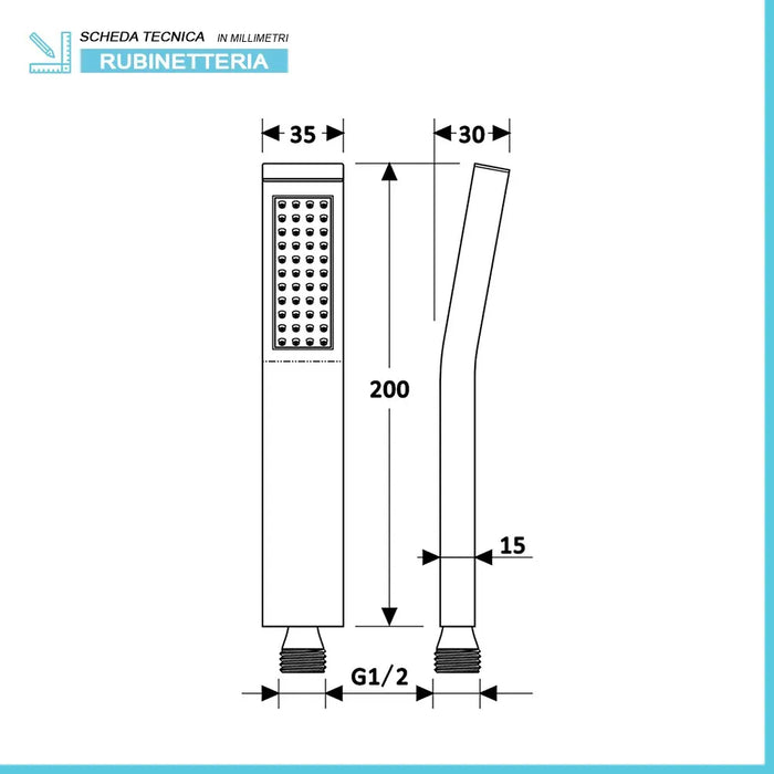 Doccetta curva nero opaco in ottone monogetto e anticalcare