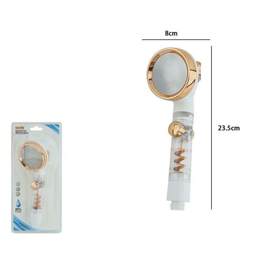 Trade Shop - Doccetta Doccia Bagno Soffione Con Pulsante Stop Multigetto Ventola A Spirale 87532         