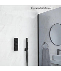 Doccetta Doccino Quadrato Slim Ultra Moderno Nero Soffione Doccia Bagno Vasca 87478         