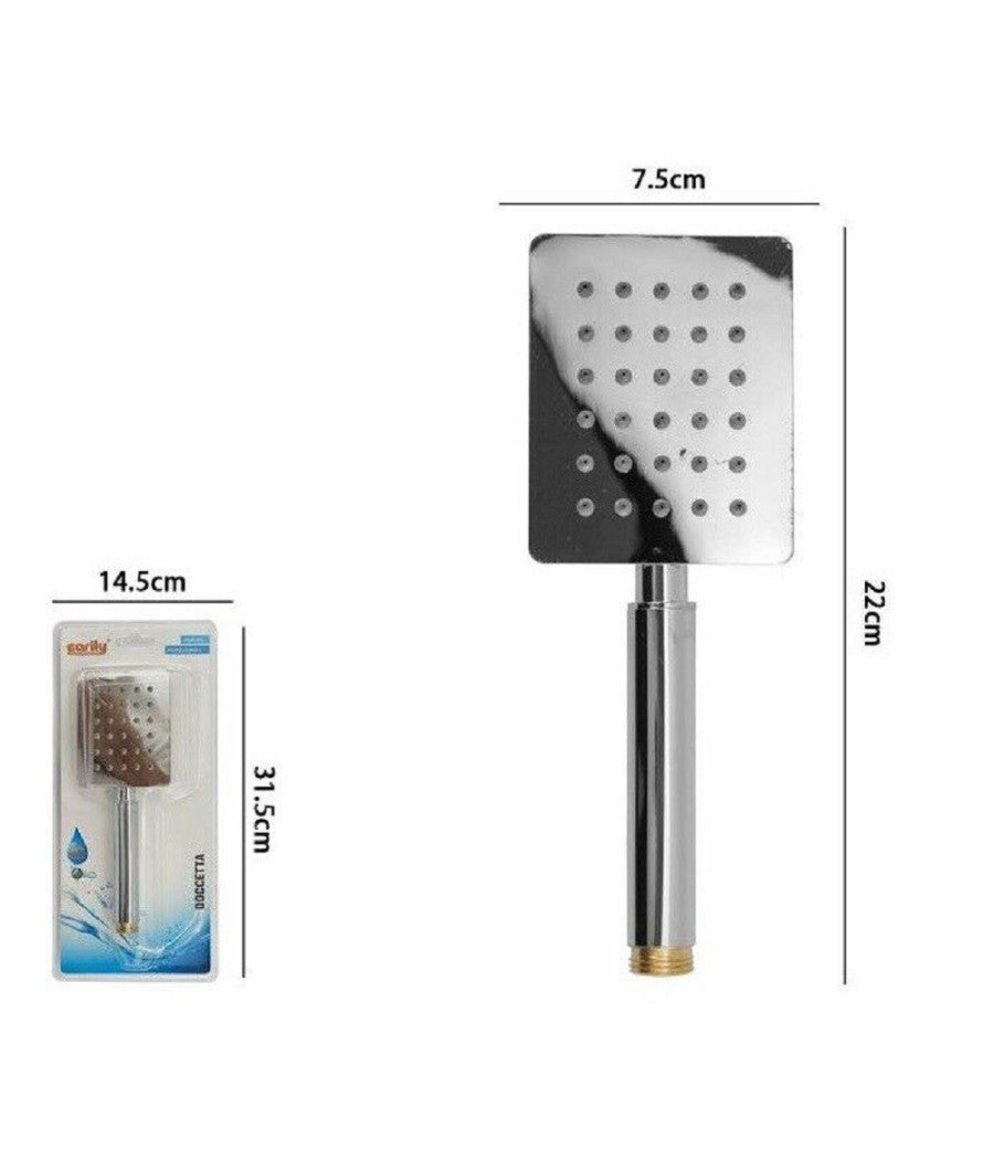 Doccetta Doccino Soffione Bagno Doccia Cornetta Quadrato Moderno 7.5x22 Cm 69335         