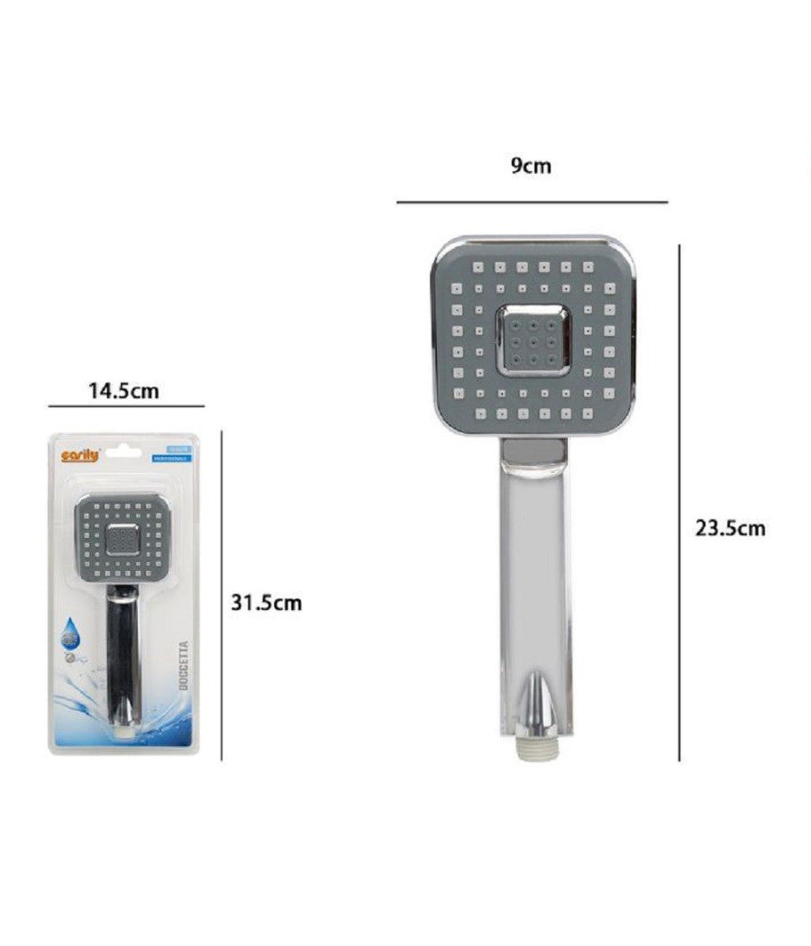 Doccetta Doccino Soffione Doccia Bagno 9x23.5 Cm Cornetta Quadrata Moderno 59166         